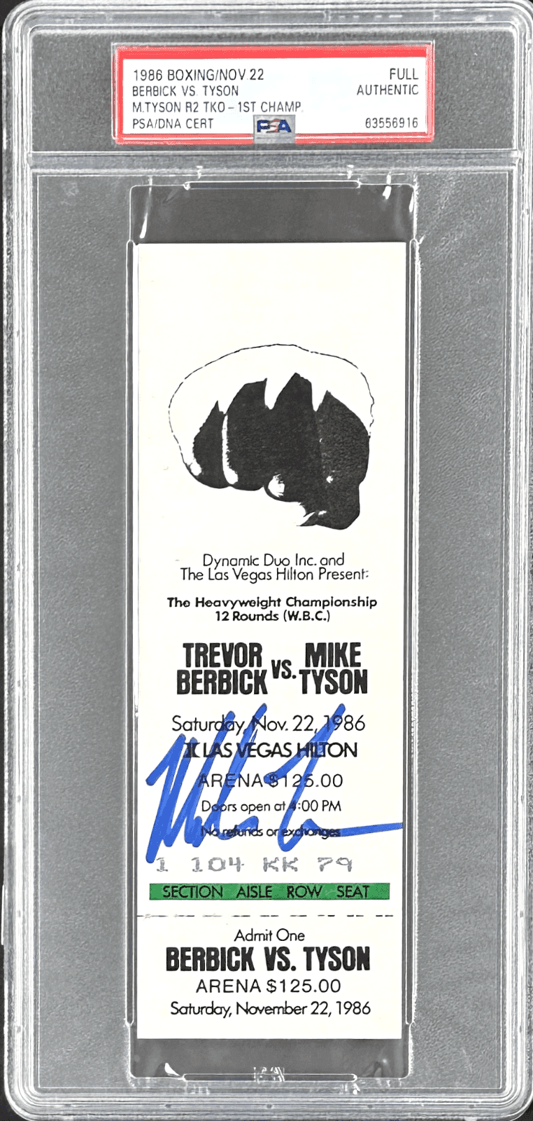 Mike Tyson vs Berbick Signed Full Ticket PSA Youngest Heavyweight Champ 1986 Mike Tyson Ticket Stub vs-berbick-full-youngest-heavyweight-champ, supplier stock photo