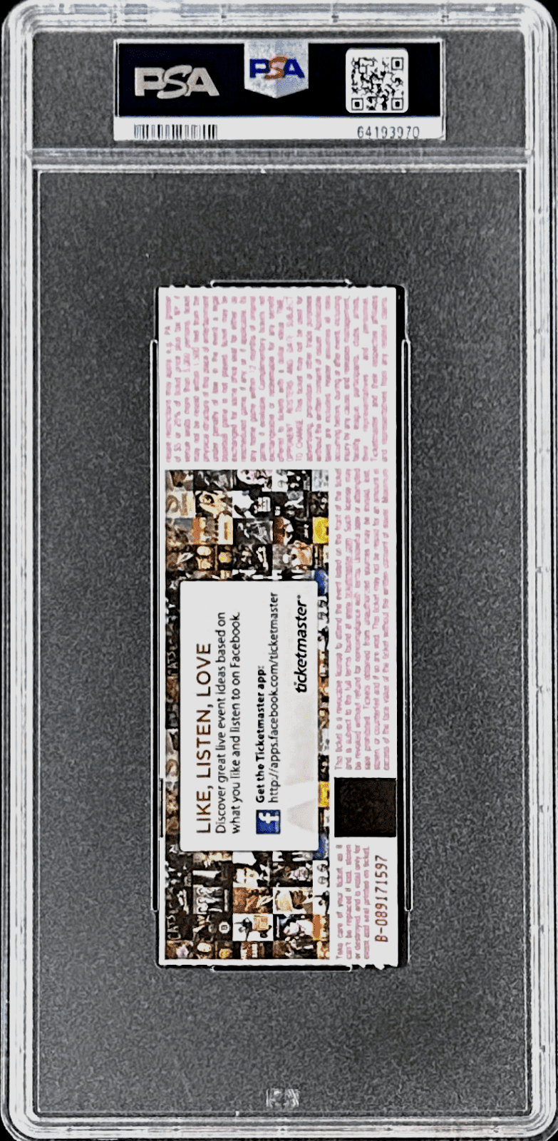 Undertaker Signed WWE WrestleMania XXXII Apr. 3, 2016 Full Ticket PSA Auto 10 Undertaker Ticket Stub undertaker-wwe-wrestlemania-xxxii-apr-3, view 3, supplier stock photo