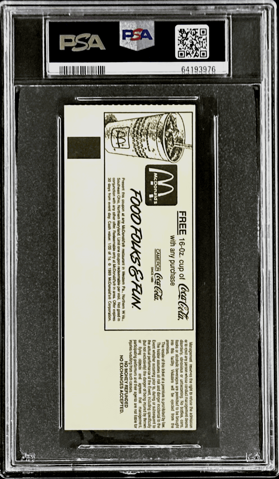 Ric Flair Signed WWF Superstars of Wrestling Nov. 1, 1991 Ticket Stub PSA Auto 9 Ric Flair Ticket Stub wwf-superstars-wrestling-nov-1-1991, view 3, supplier stock photo