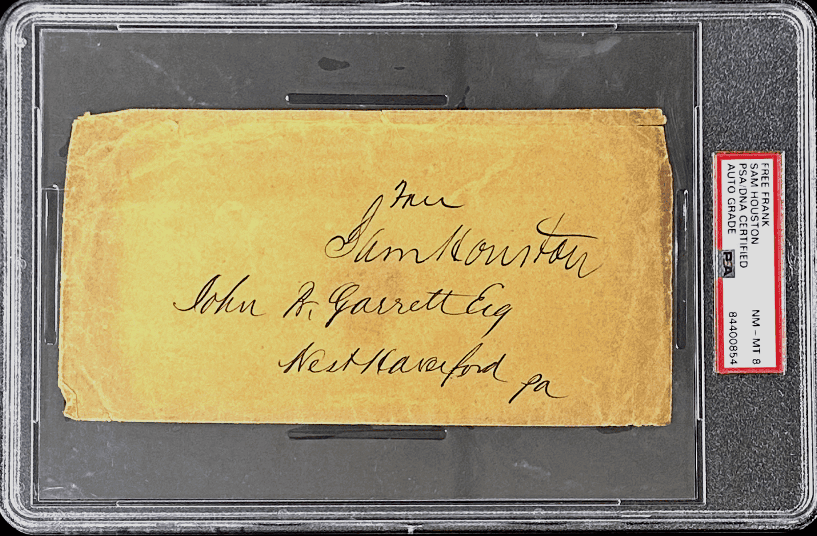 Sam Houston Signed Free Frank PSA First President of The Republic of Texas Other sam-houston-free-frank-first-president, supplier stock photo