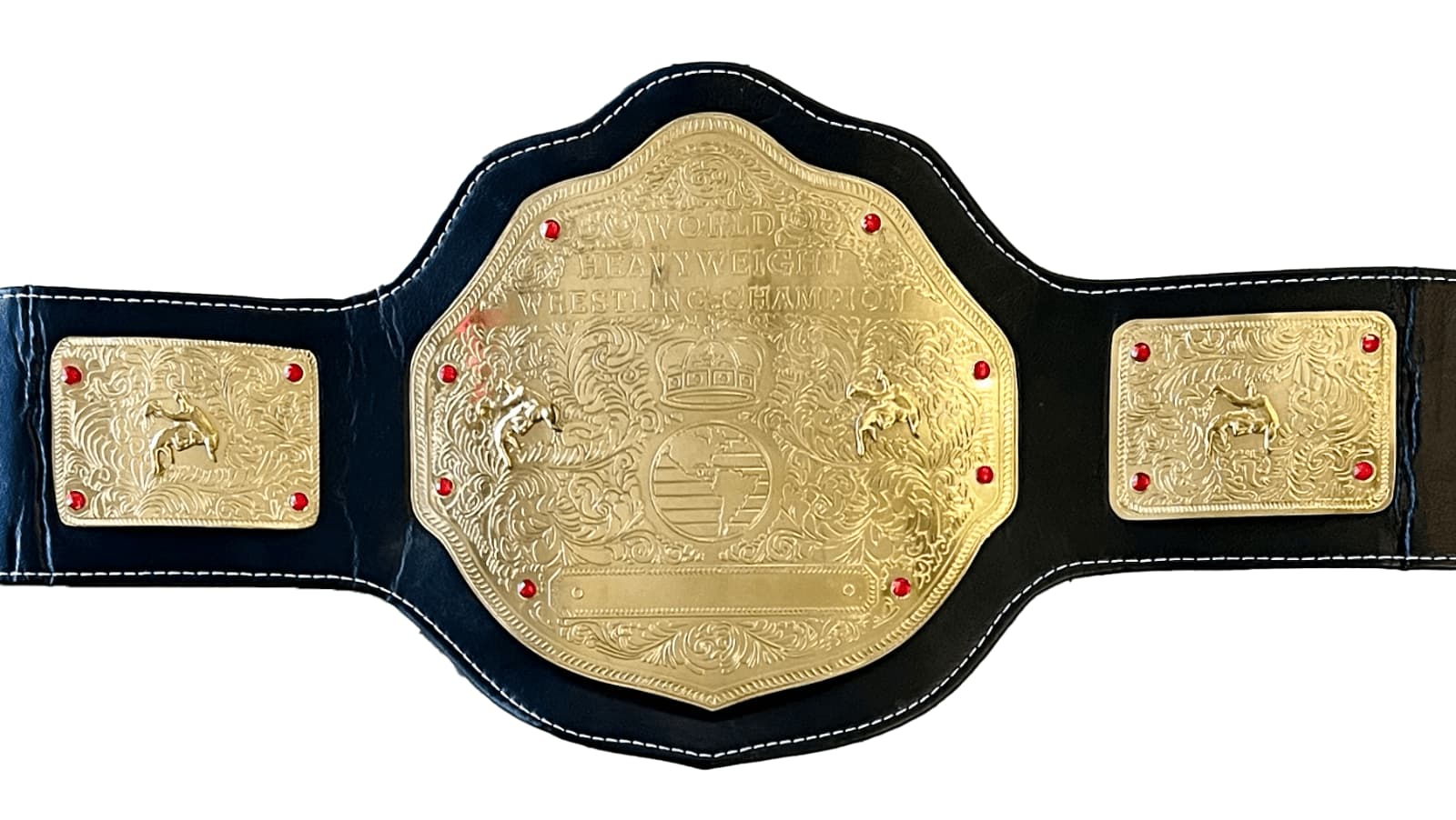 Ric Flair Signed Autographed Custom Black & Gold Belt JSA White Ric Flair Other black-gold-belt-white, view 2, supplier stock photo