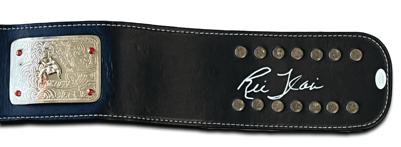 Ric Flair Signed Autographed Custom Black & Gold Belt JSA White Ric Flair Other black-gold-belt-white, view 4, supplier stock photo
