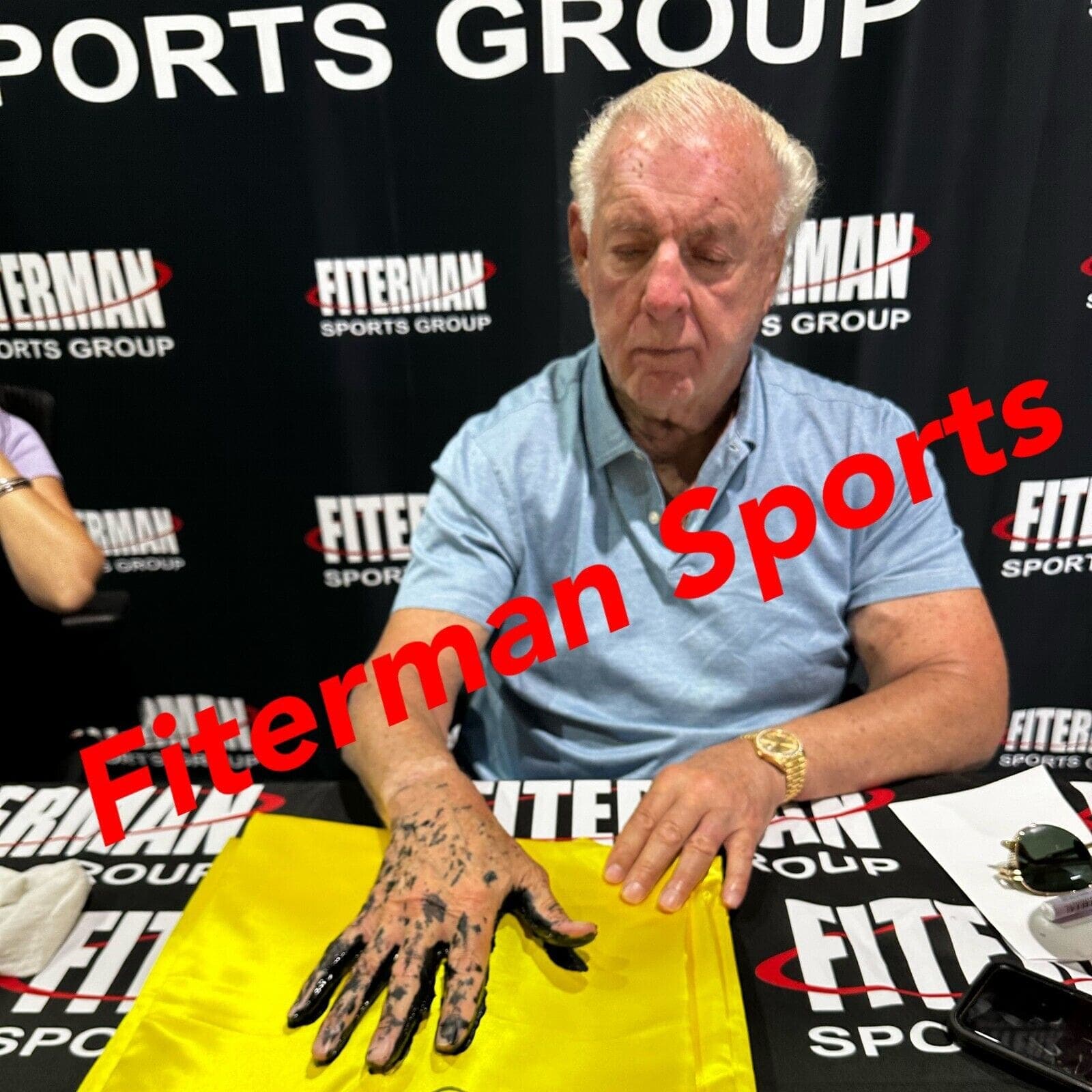 Ric Flair Signed Autographed & Personal Chop Handprint Yellow Robe JSA Authentic Ric Flair Other personal-chop-handprint-yellow-robe, view 3, supplier stock photo