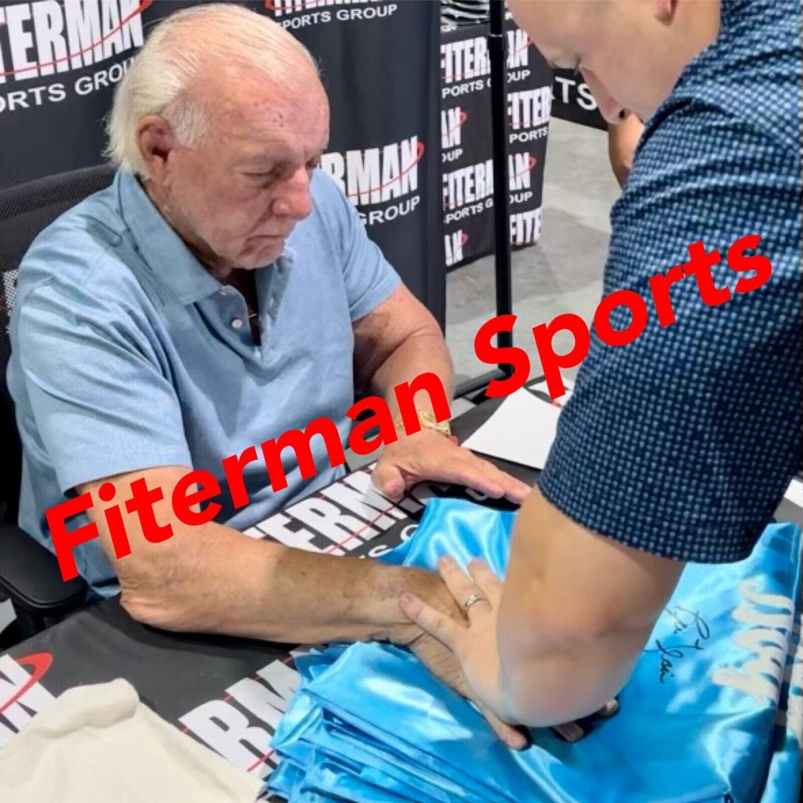 Ric Flair Signed Autographed & Personal Chop Handprint Blue Robe JSA Authentic Ric Flair Other personal-chop-handprint-blue-robe, view 3, supplier stock photo