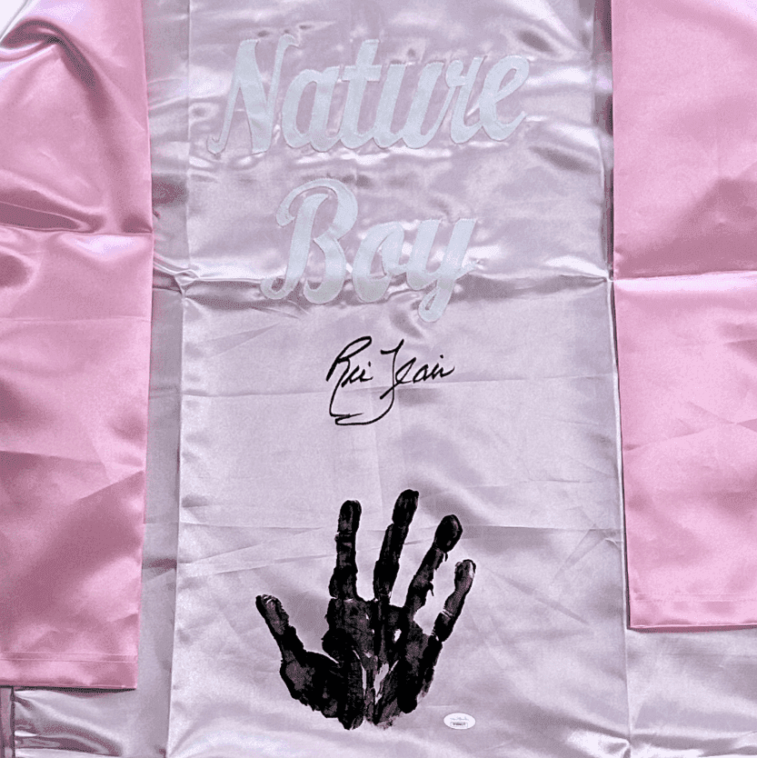 Ric Flair Signed Autographed & Personal Chop Handprint Pink Robe JSA Authentic Ric Flair Other personal-chop-handprint-pink-robe, view 2, supplier stock photo