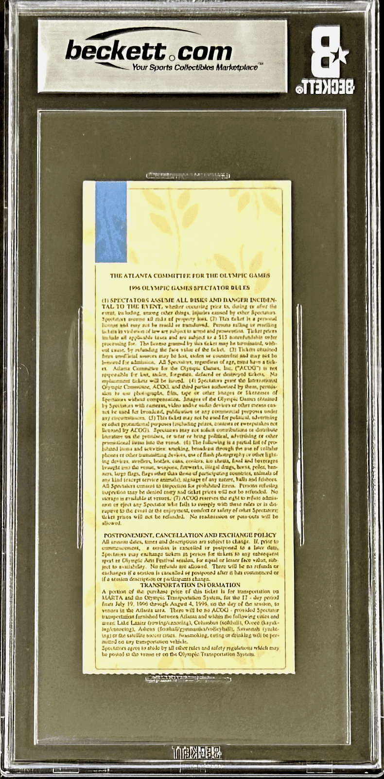 Carl Lewis Signed 1996 ATL Olympics Beckett Ticket Stub Beckett Lewis Gold Medal Ticket Stub carl-lewis-1996-atl-olympics-gold, view 2, supplier stock photo