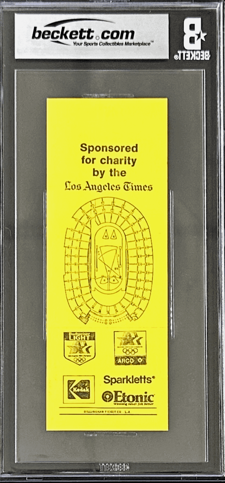 Carl Lewis Signed 1984 US Olympic Trials Jun. 16-24 Beckett Ticket Stub Beckett Ticket Stub carl-lewis-1984-us-olympic-trials, view 3, supplier stock photo