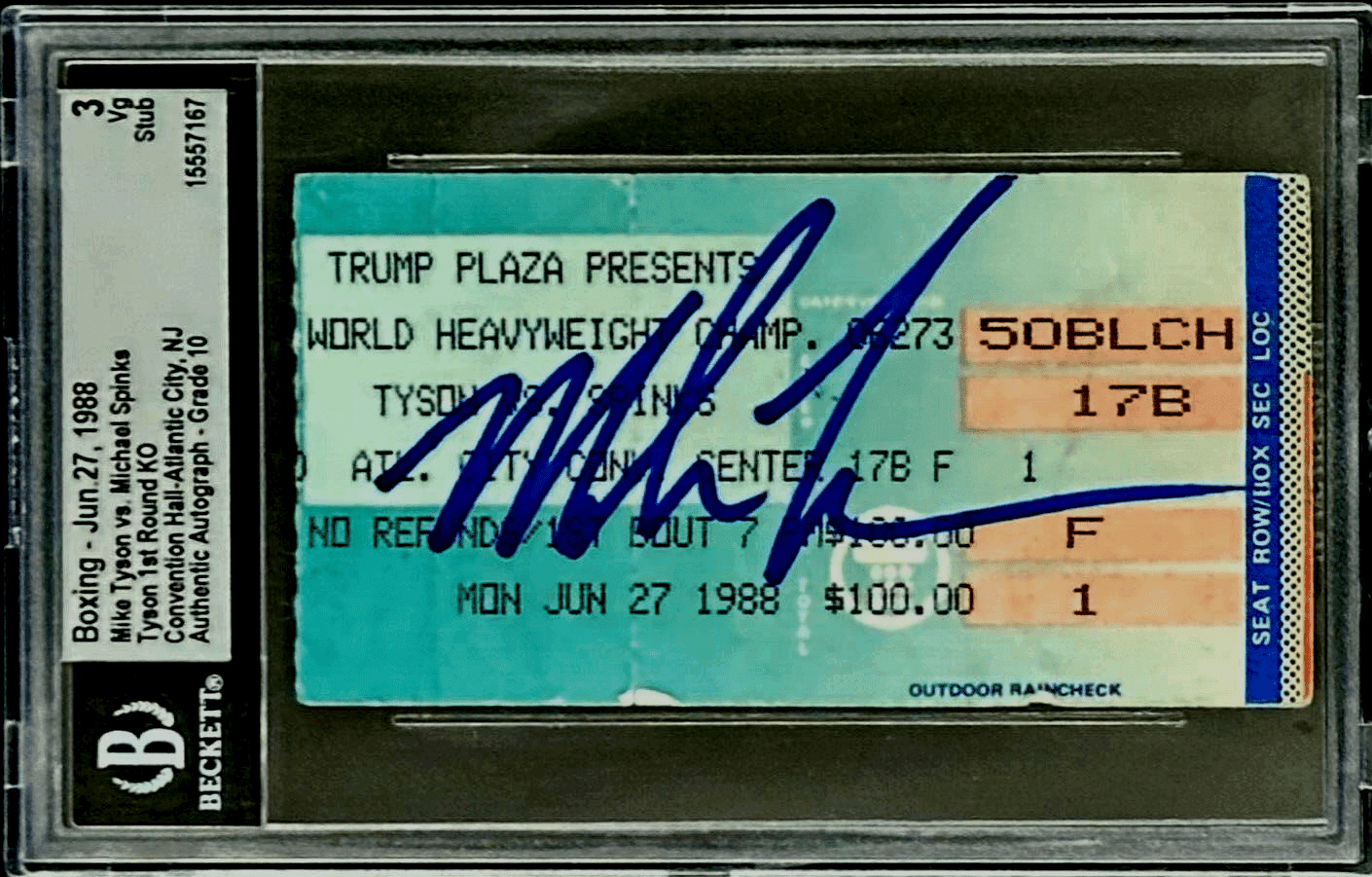 Mike Tyson vs Michael Spinks Signed Ticket Stub Beckett 1st Round KO Mike Tyson Ticket Stub vs-michael-spinks-1st-round-ko, supplier stock photo