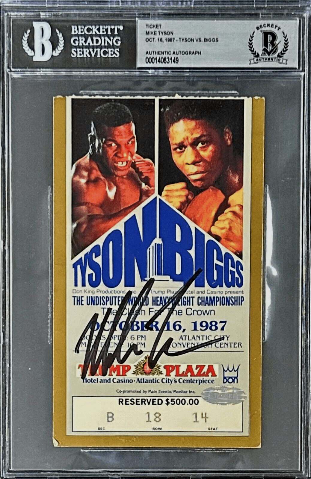 Mike Tyson vs Tyrell Briggs Signed Ticket Stub Beckett 7 Round TKO Trump Plaza Mike Tyson Ticket Stub vs-tyrell-briggs-7-round-tko, supplier stock photo