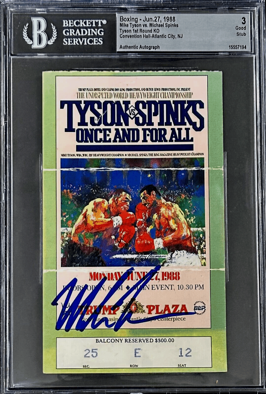 Mike Tyson vs Michael Spinks Signed Ticket Stub Beckett 1st Round KO Trump Plaza Mike Tyson Ticket Stub vs-michael-spinks-1st-round-ko, supplier stock photo