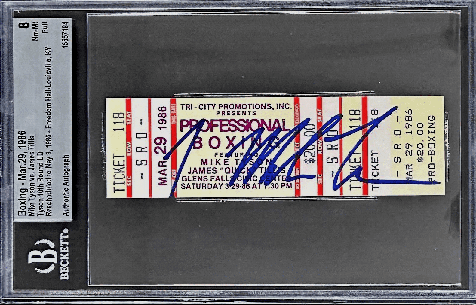 Mike Tyson vs James Tillis Signed Full Ticket Beckett 10th Round UD Mike Tyson Ticket Stub vs-james-tillis-full-10th-round, supplier stock photo