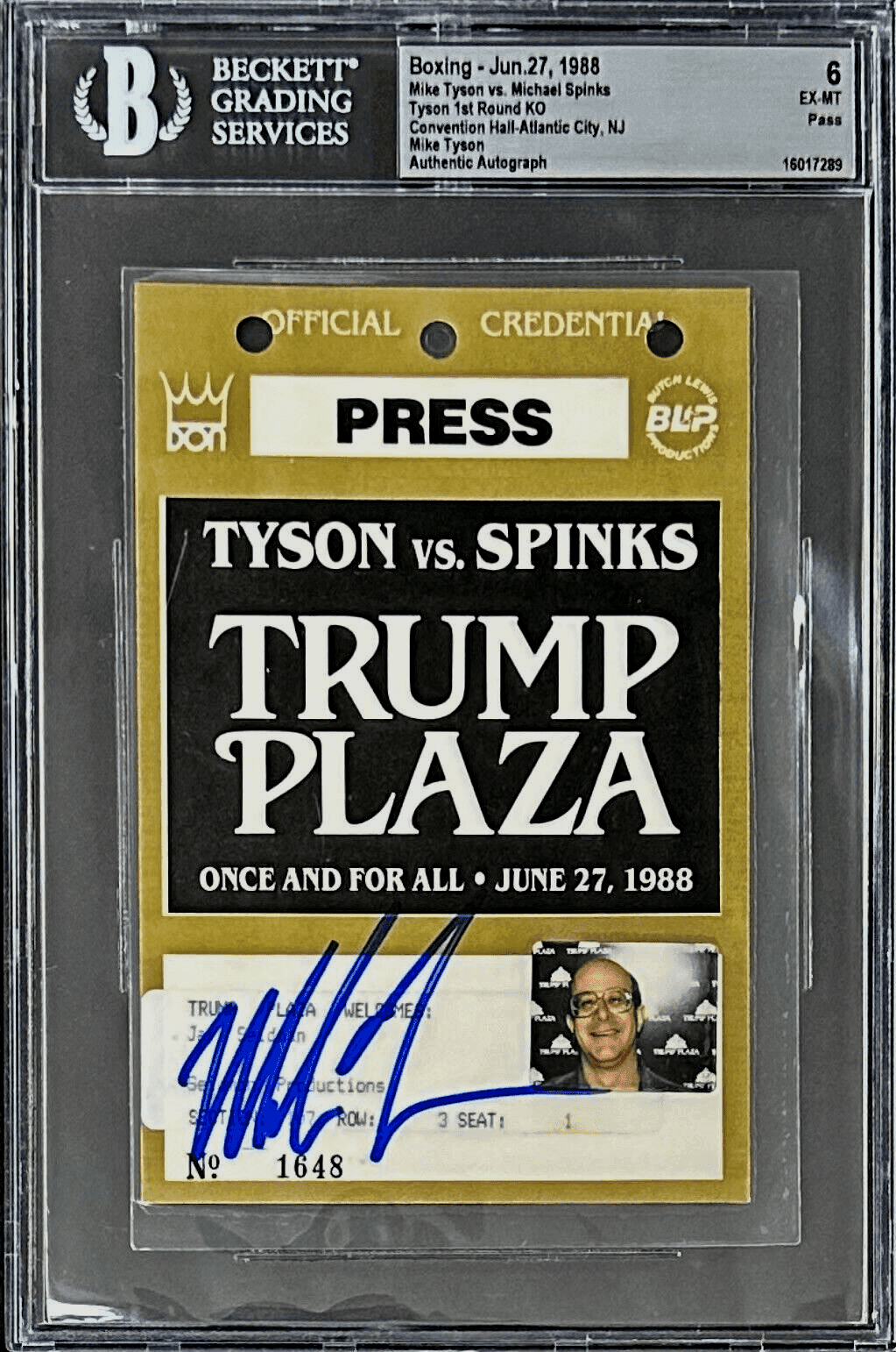 Mike Tyson vs Michael Spinks Signed Pass Beckett Tyson 1st Round KO Mike Tyson Other vs-michael-spinks-pass-1st-round, supplier stock photo