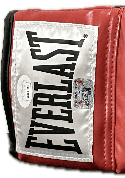 Mike Tyson & Evander Holyfield Signed Autograph Red Boxing Glove JSA Right Evander Holyfield Glove mike-tyson-red-boxing-right, view 2, supplier stock photo