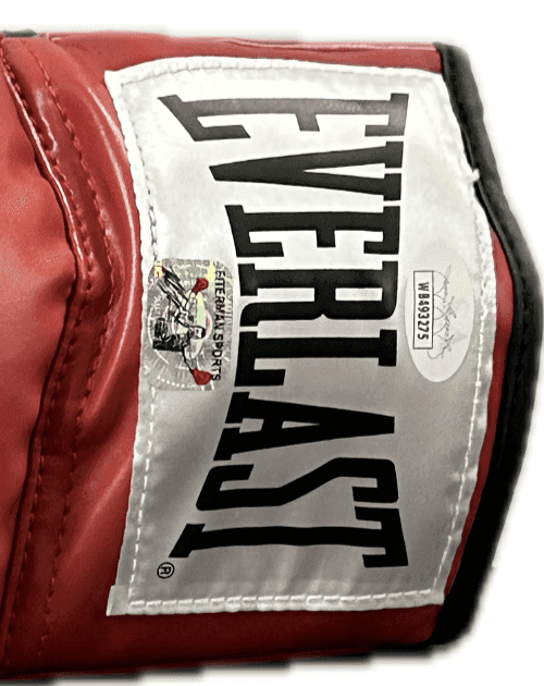 Mike Tyson & Evander Holyfield Signed Autograph Red Boxing Glove JSA Left Evander Holyfield Glove mike-tyson-red-boxing-left, view 2, supplier stock photo