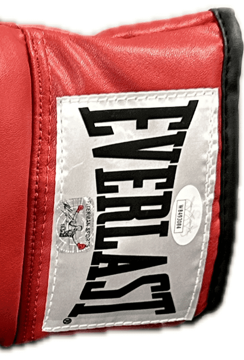 Mike Tyson & Evander Holyfield Signed Autograph Red Boxing Leather Glove JSA L Evander Holyfield Glove mike-tyson-red-boxing-leather, view 2, supplier stock photo