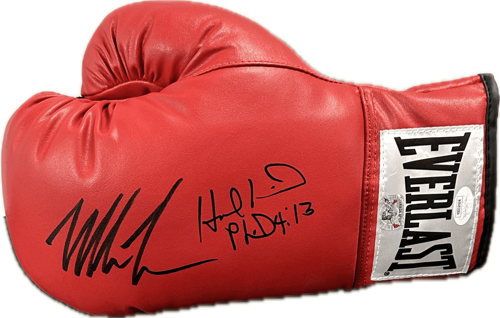 Mike Tyson & Evander Holyfield Signed Autograph Red Boxing Leather Glove JSA L Evander Holyfield Glove mike-tyson-red-boxing-leather, supplier stock photo