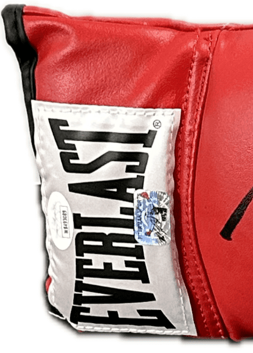 Mike Tyson & Evander Holyfield Signed Autograph Red Boxing Leather Glove JSA R Evander Holyfield Glove mike-tyson-red-boxing-leather, view 2, supplier stock photo