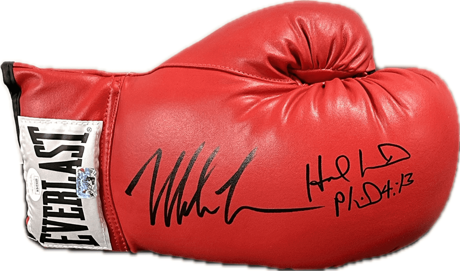 Mike Tyson & Evander Holyfield Signed Autograph Red Boxing Leather Glove JSA R Evander Holyfield Glove mike-tyson-red-boxing-leather, supplier stock photo