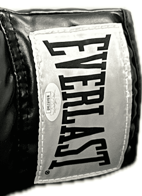 Evander Holyfield “Real Deal” Signed Autograph Black Boxing Glove JSA Left Evander Holyfield Glove evander-holyfield-real-deal-black-boxing, view 2, supplier stock photo