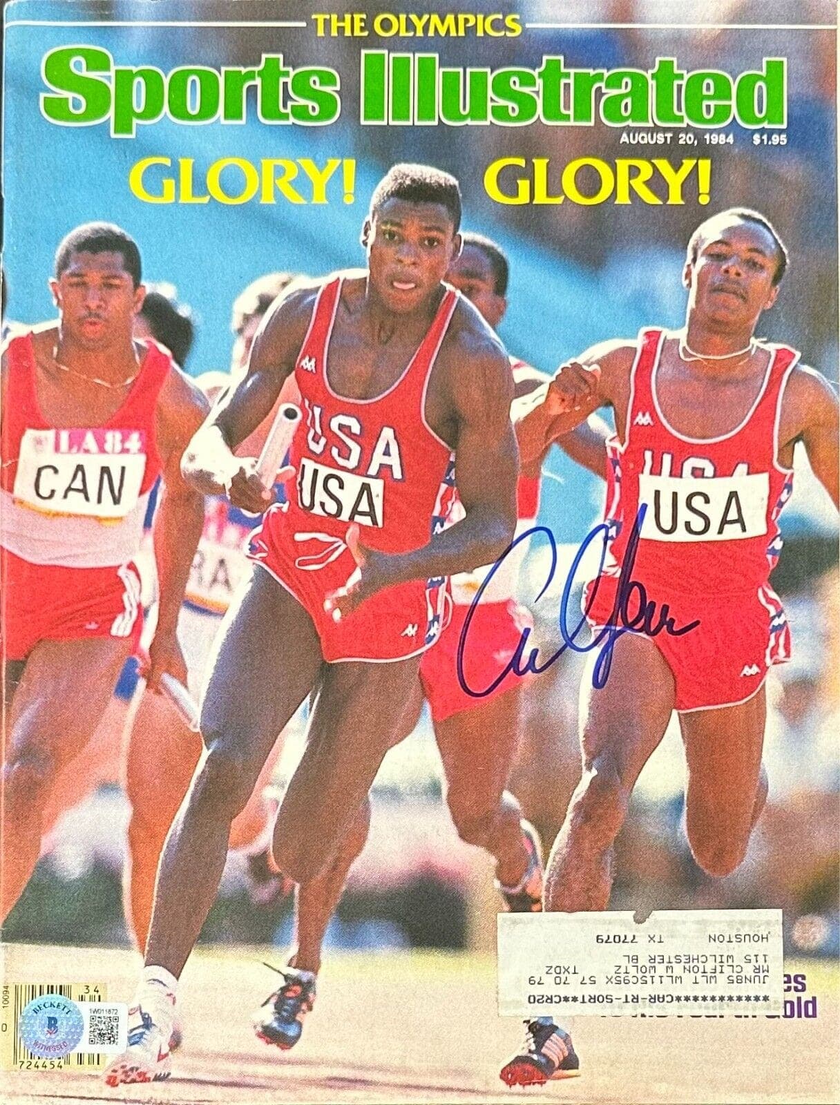 Carl Lewis Signed August 25, 1984 Sports Illustrated Magazine Beckett Olympics Other carl-lewis-august-25-1984-illustrated, supplier stock photo