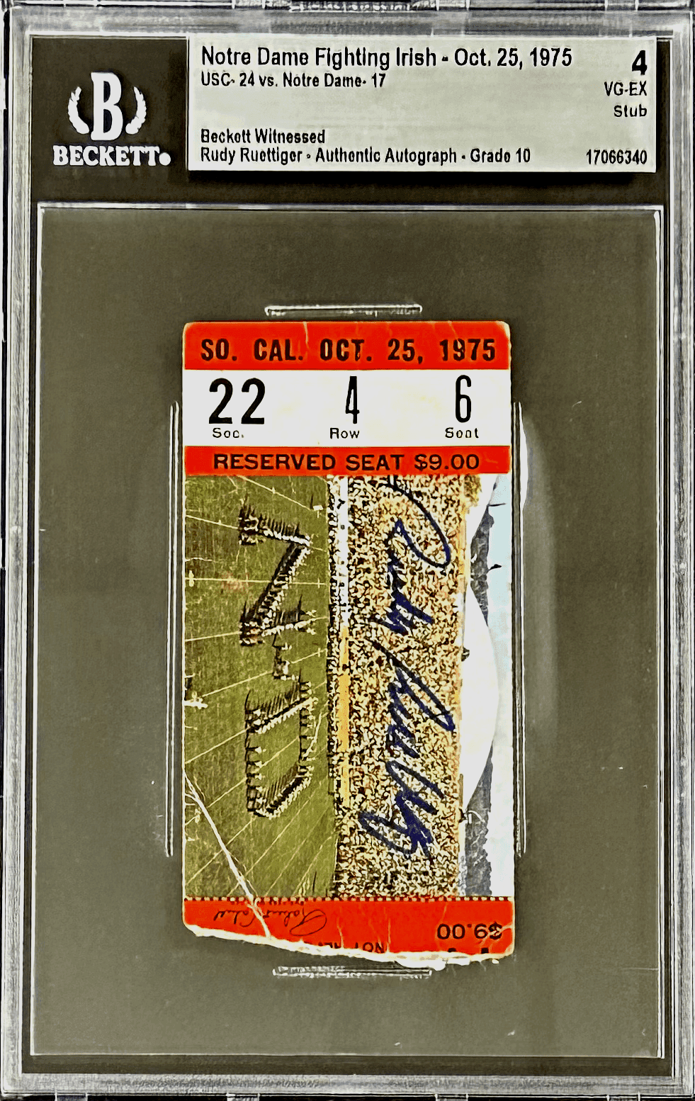 Rudy Ruettiger Signed Autographed Norte Dame Oct Ticket Stub Beckett 17066340 Daniel "Rudy" Ruettiger Ticket Stub 17066340, view 2, supplier stock photo