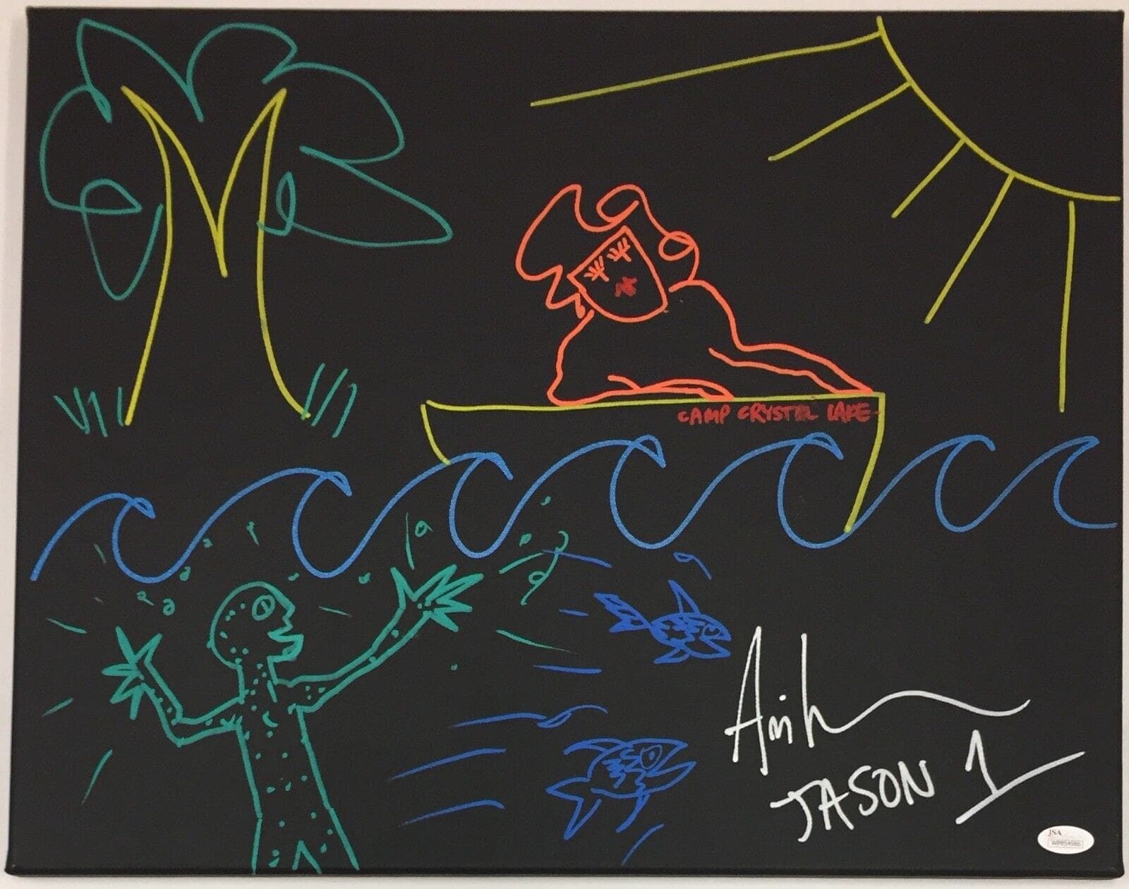 Ari Lehman Jason Friday the 13th Hand Drawn Sketch Signed 16×20 Canvas WP854986 Ari Lehman Canvas 16x20-ari-lehman-jason-friday-13th-drawn, supplier stock photo