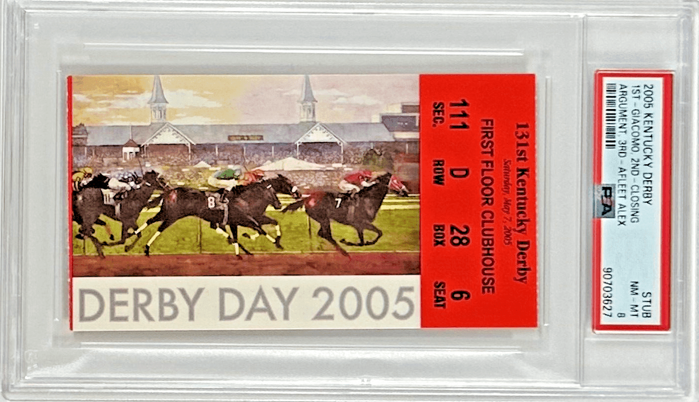 2005 Kentucky Derby Slabbed PSA Ticket Stub NM-MT 8 Derby Winner Giacomo Ticket Stub 2005-kentucky-derby-slabbed-nm-mt, supplier stock photo