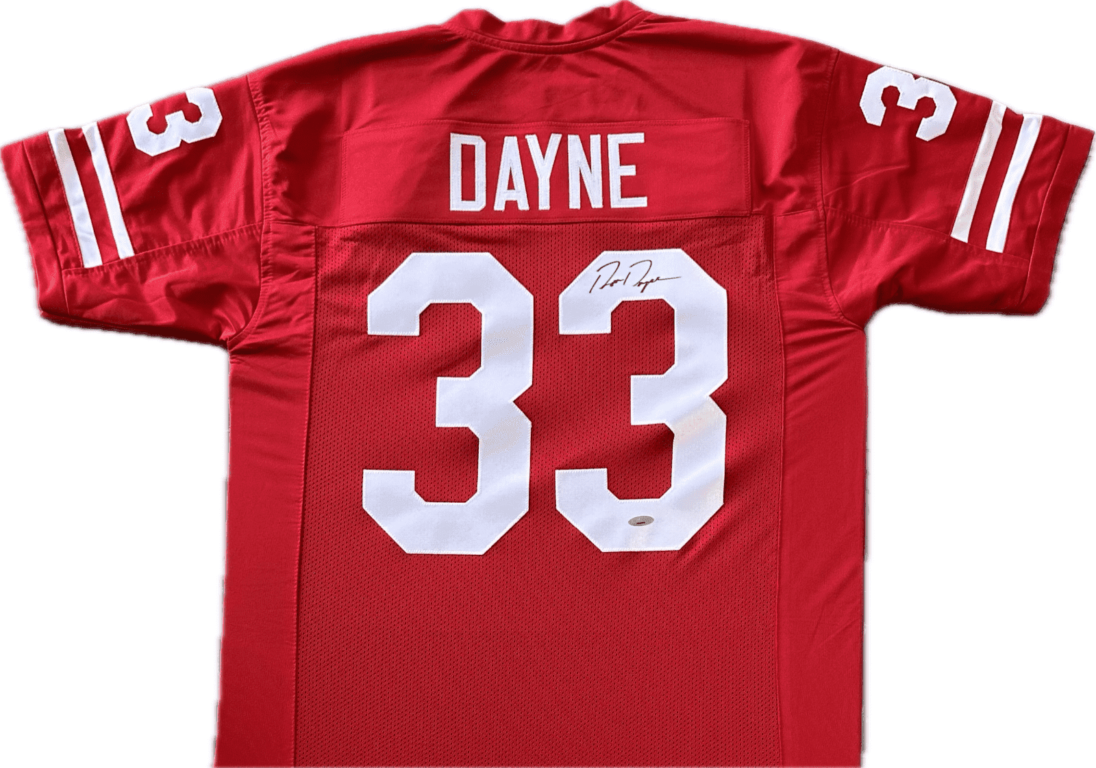 Ron Dayne Signed Autographed Custom Red Jersey TriStar Authenticated Ron Dayne Jersey ron-dayne-red-tristar, supplier stock photo