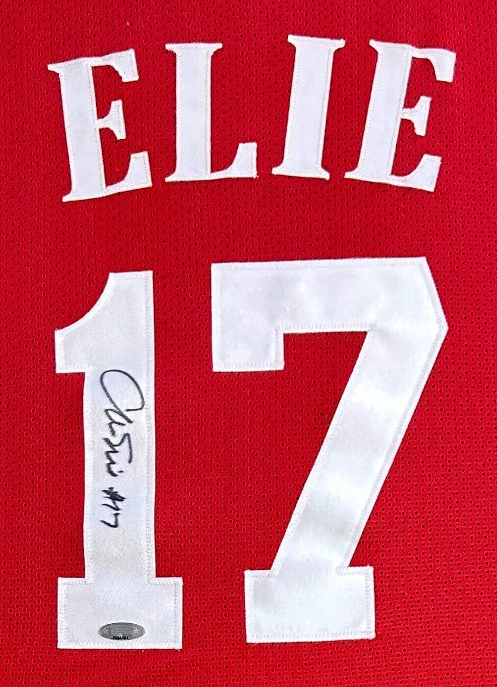 Mario Elie Signed Autographed Red Jersey TriStar Authenticated Mario Elie Jersey mario-elie-red-tristar, view 2, supplier stock photo