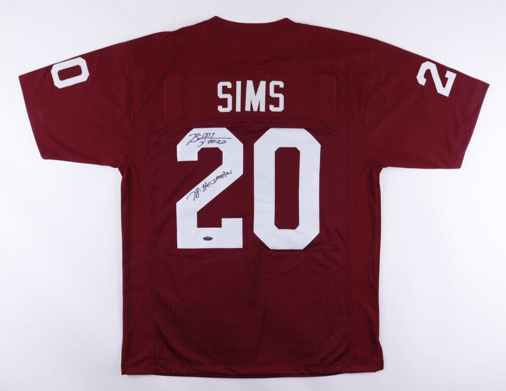 Billy Sims Signed Autographed Maroon Jersey TriStar Authenticated Billy Sims Jersey billy-sims-maroon-tristar, supplier stock photo