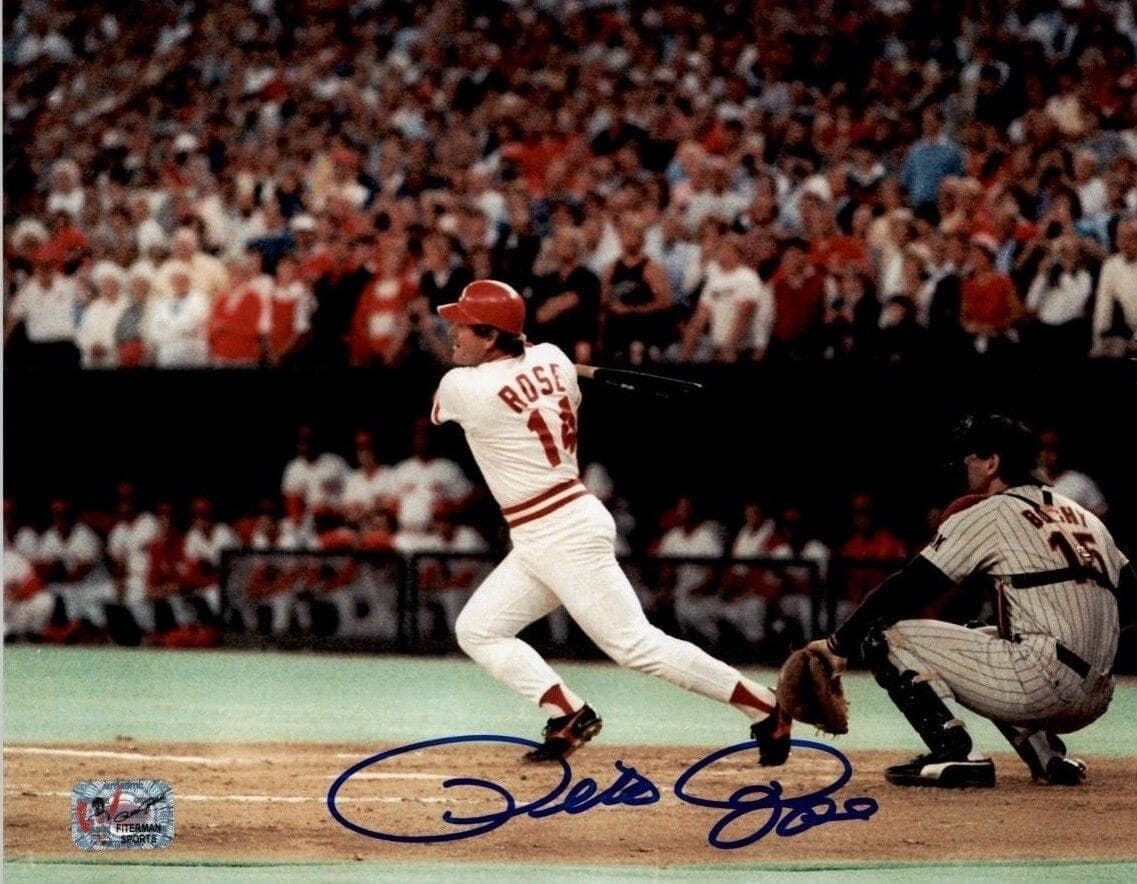 Pete Rose Signed Autographed 8×10 Photo Pete Rose Exclusive Hologram Red 6 Pete Rose Photo 8x10-8-10-hologram-red-6, Cincinnati Reds, supplier stock photo