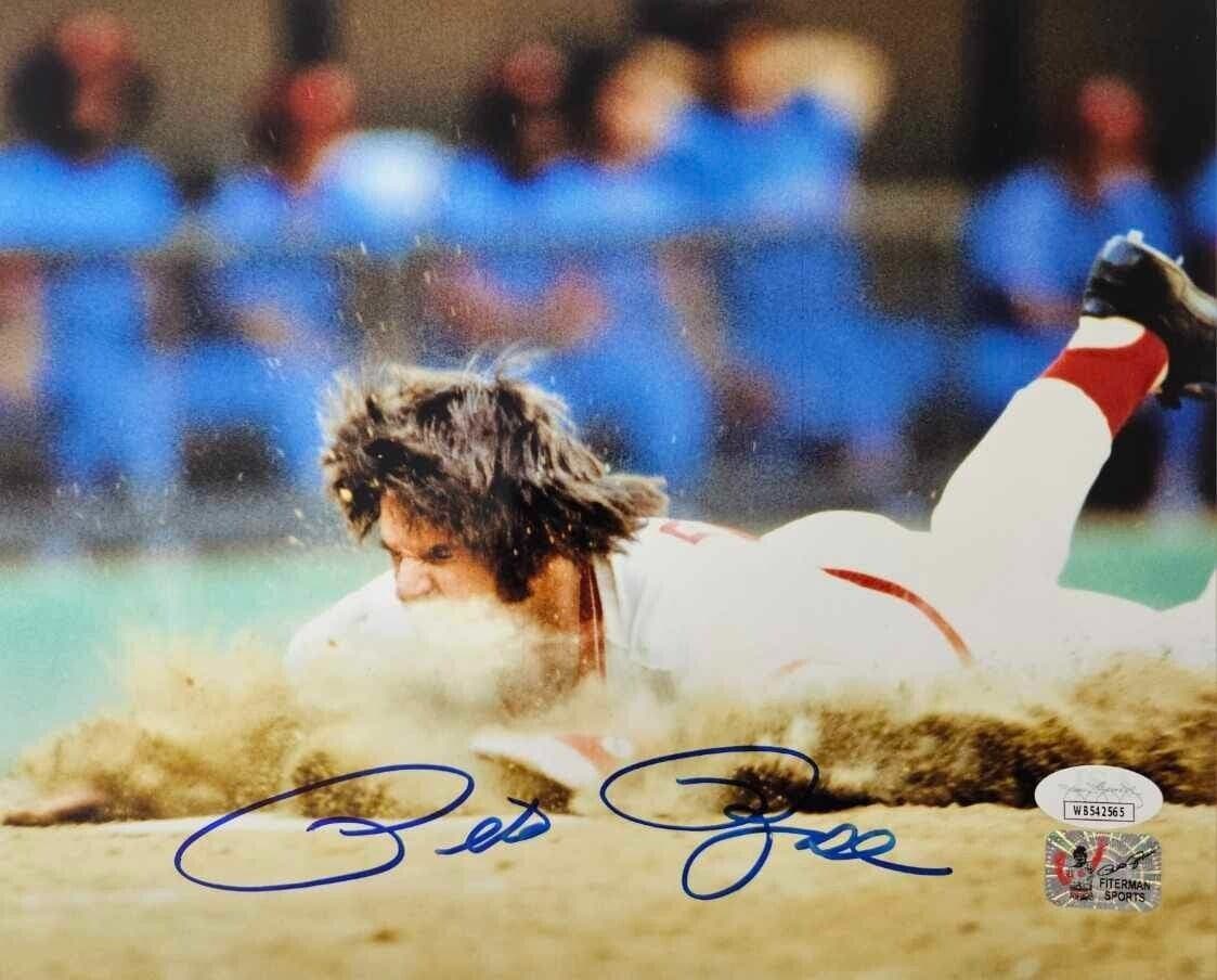Pete Rose Signed Autographed 8×10 Photo JSA & Pete Rose Exclusive Hologram Red 1 Pete Rose Photo 8x10-8-10-hologram-red-1, Cincinnati Reds, supplier stock photo