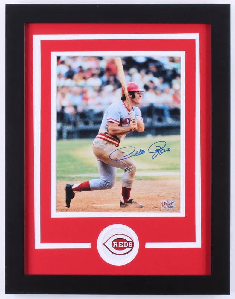 Pete Rose Reds Autographed 8×10 Framed Photo Pete Exclusive Player Hologram 5 Pete Rose Photo 8x10-8-10-framed-player-hologram-5, Cincinnati Reds, supplier stock photo