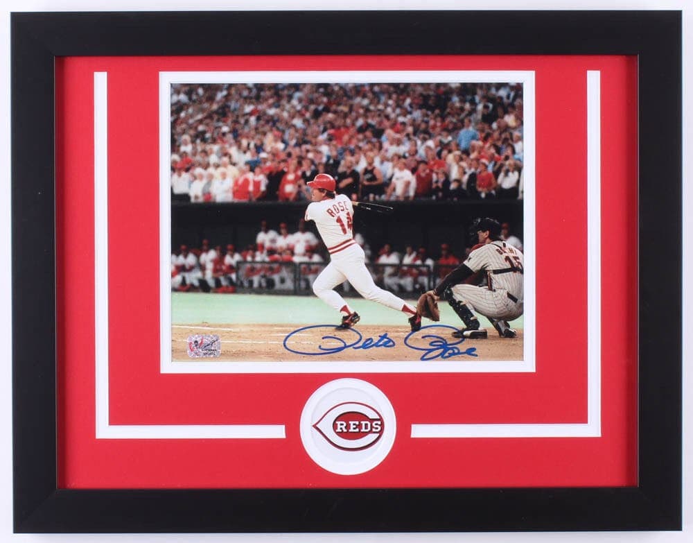 Pete Rose Reds Autographed 8×10 Framed Photo Pete Exclusive Player Hologram 8 Pete Rose Photo 8x10-8-10-framed-player-hologram, Cincinnati Reds, supplier stock photo