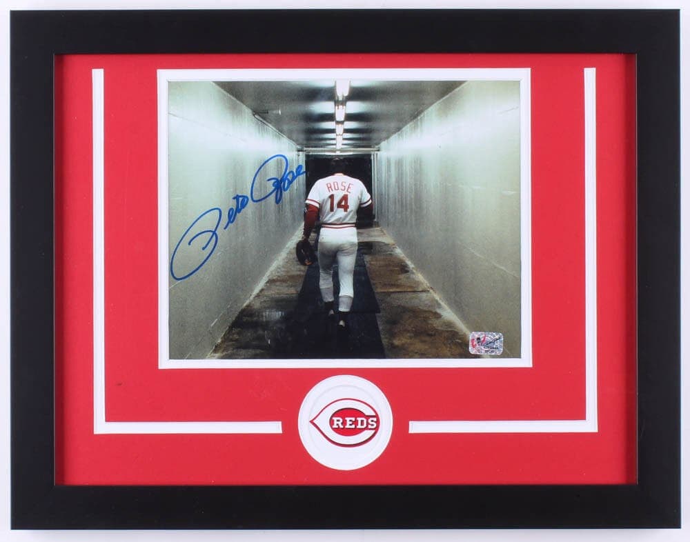 Pete Rose Reds Autographed 8×10 Framed Photo Pete Exclusive Player Hologram 3 Pete Rose Photo 8x10-8-10-framed-player-hologram-3, Cincinnati Reds, supplier stock photo
