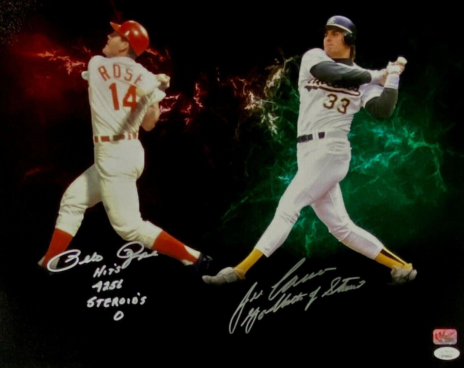 Pete Rose & Jose Canseco Signed 16×20 Photo JSA and Pete Rose Hologram Pete Rose Photo 16x20-jose-canseco-16-20-hologram, Cincinnati Reds, supplier stock photo