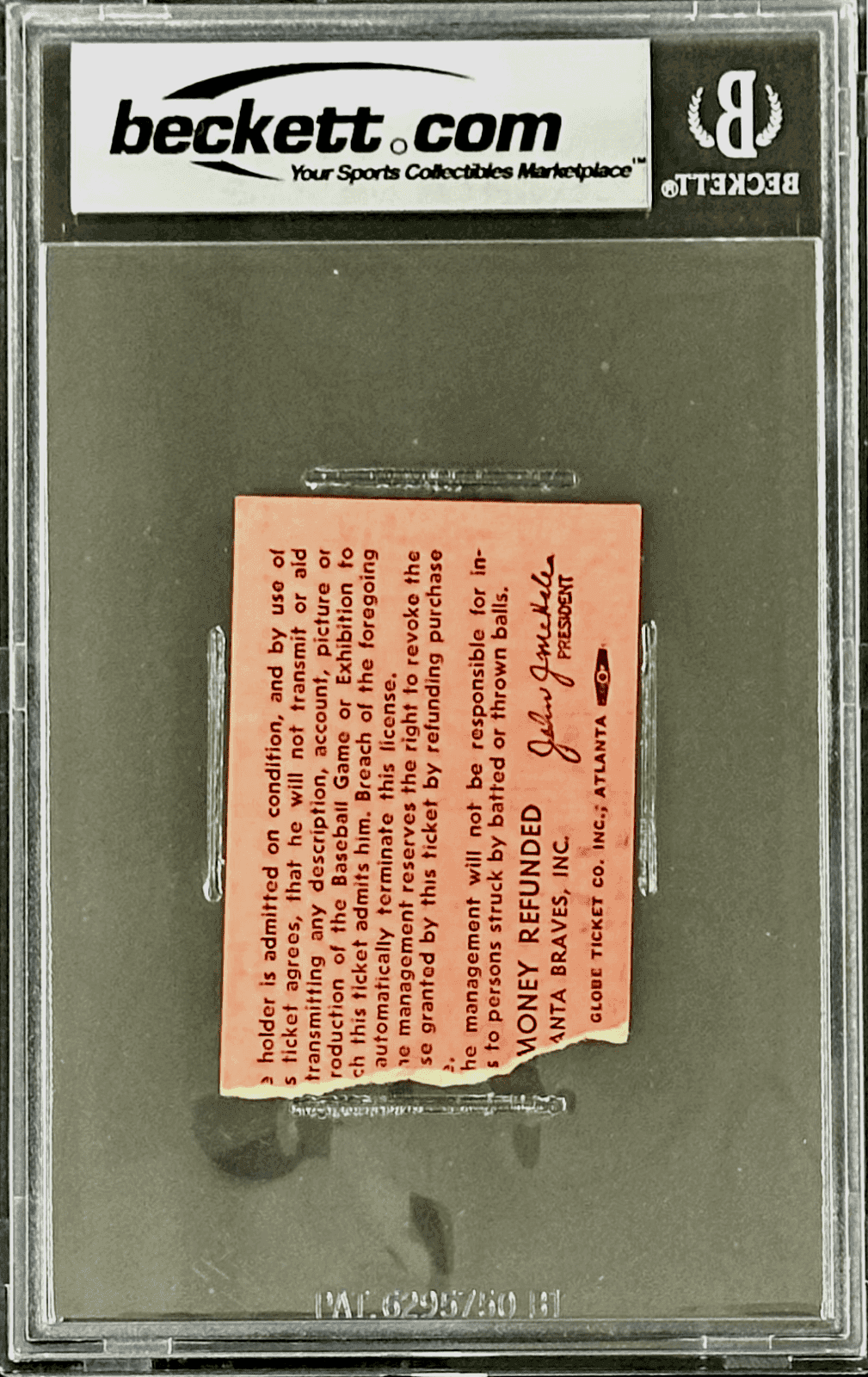 PETE ROSE AUTOGRAPHED TICKET STUB 9/16/66 BECKETT 8 NM-MT AUTO 10 17066759 Pete Rose Ticket Stub 17066759, Cincinnati Reds, view 2, supplier stock photo