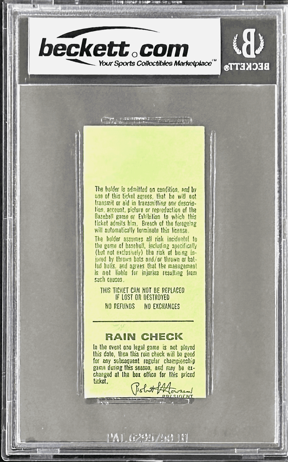 Pete Rose Autographed Signed Apr. 20, 1975 Ticket Stub Beckett A Auth 1 Run Pete Rose Ticket Stub apr-20-1975-auth-1-run, Cincinnati Reds, view 3, supplier stock photo
