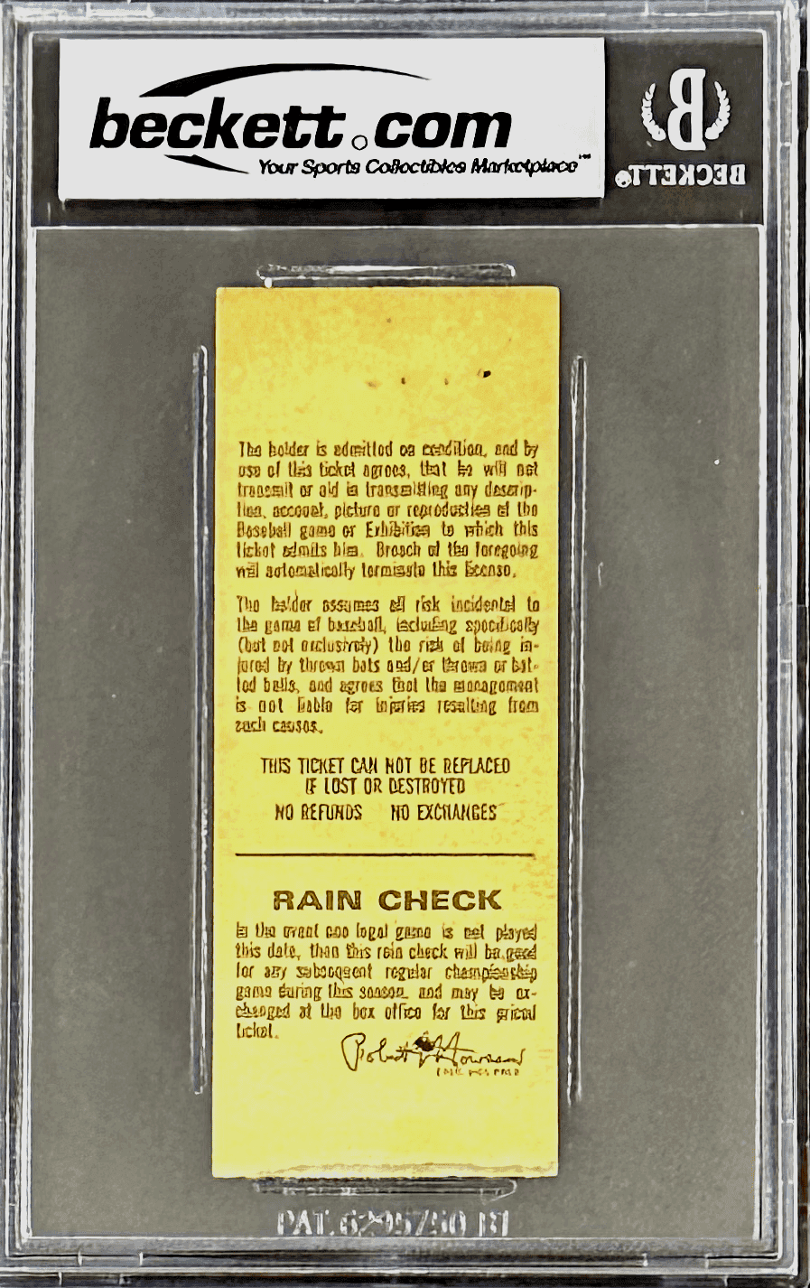 Pete Rose Signed Cincinnati Reds vs Montreal Expos 9/1/1972 Beckett Ticket Stub Pete Rose Ticket Stub vs-montreal-expos-9-1-1972, Cincinnati Reds, view 3, supplier stock photo