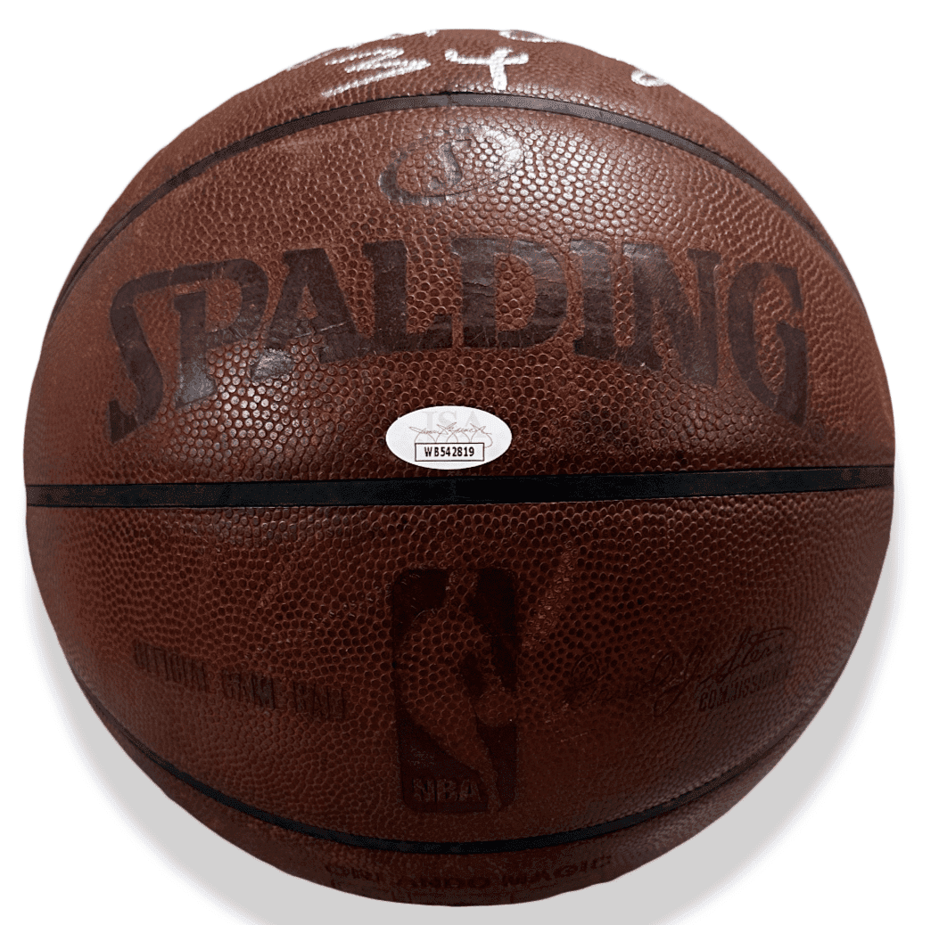 Hakeem Olajuwon Signed Dream Ranch Training Used Official NBA Basketball JSA (A) Hakeem Olajuwon Ball hakeem-olajuwon-dream-ranch-training-used, Houston Rockets, view 5, supplier stock photo
