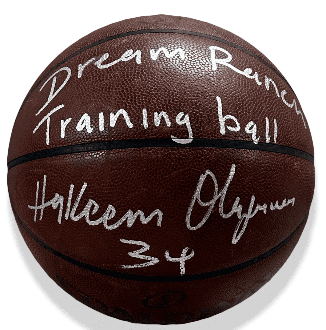 Hakeem Olajuwon Signed Dream Ranch Training Used Official NBA Basketball JSA (A) Hakeem Olajuwon Ball hakeem-olajuwon-dream-ranch-training-used, Houston Rockets, supplier stock photo