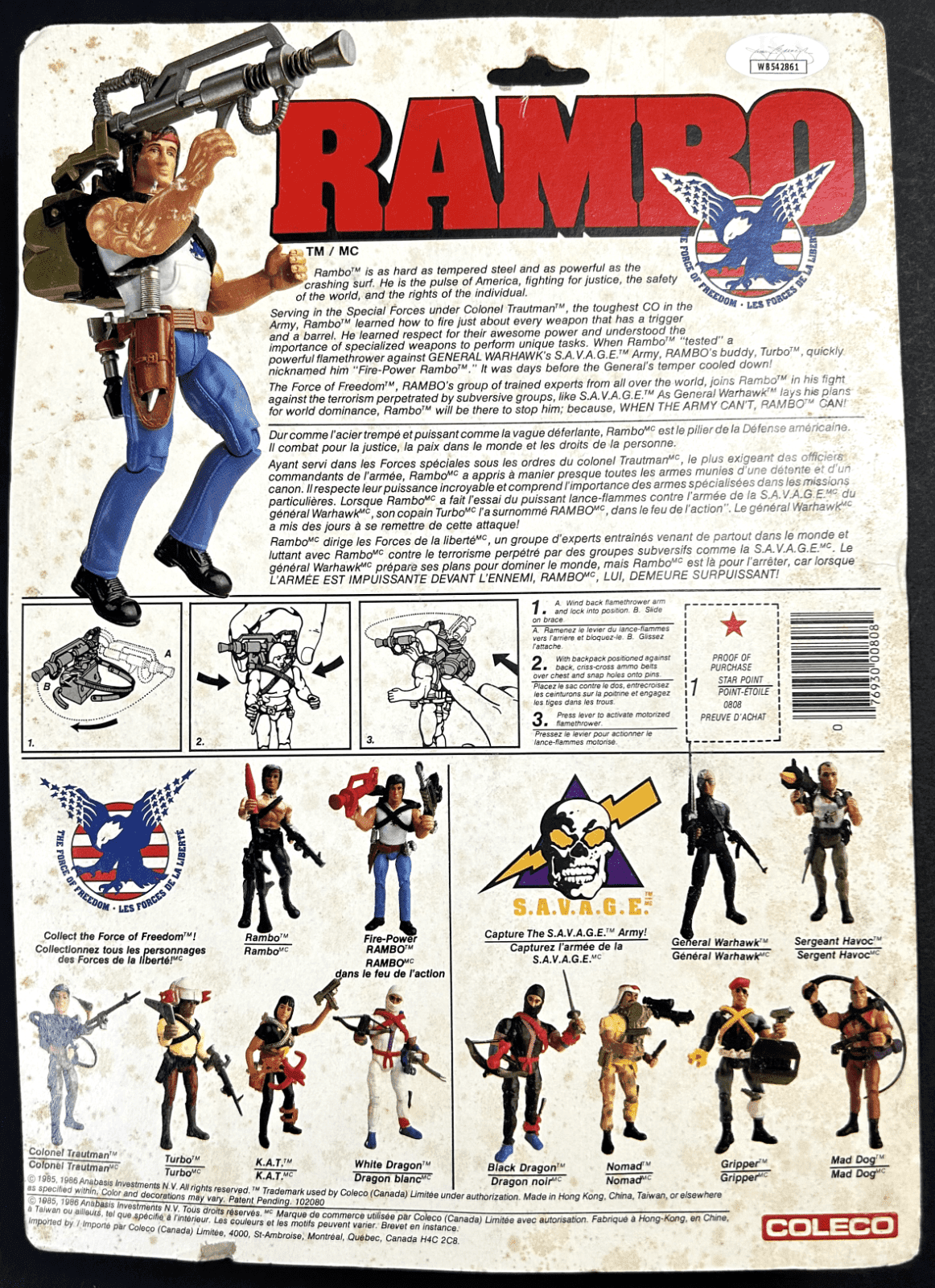 Silvester “Sly” Stallone Signed Autograph Rambo Action Figure JSA Authenticated Other silvester-sly-stallone-rambo-action-figure, view 5, supplier stock photo
