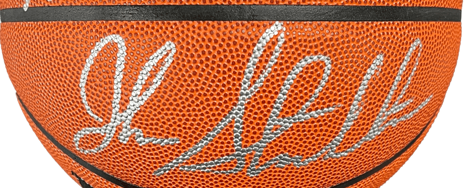 Karl Malone & John Stockton Signed Autographed Wilson Basketball JSA & Beckett. Karl Malone Ball karl-malone-john-stockton-wilson-basketball, Utah Jazz, view 3, supplier stock photo