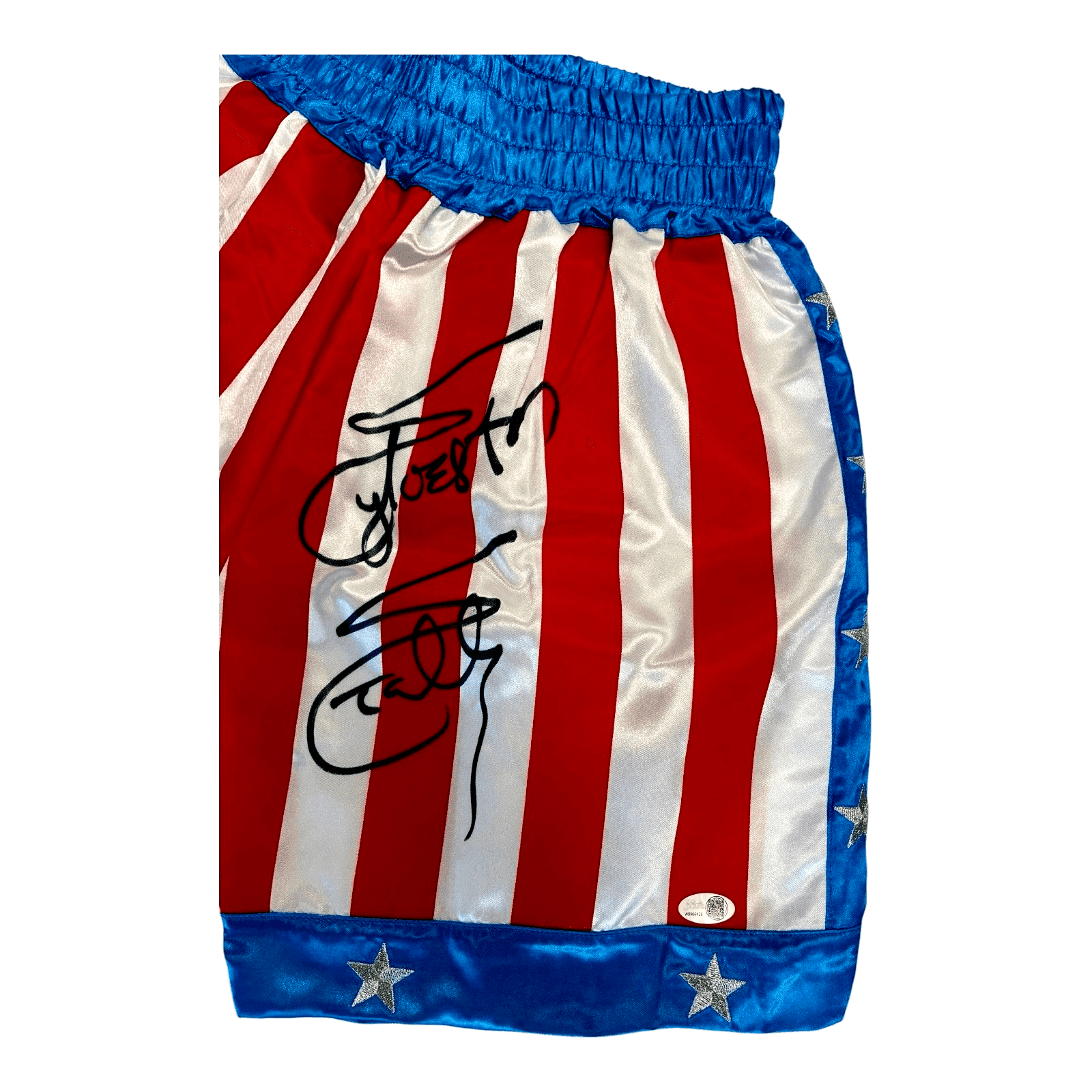 Sylvester Stallone Signed Rocky IV Trunks JSA Witness Authenticated Sylvester Stallone Other sylvester-stallone-rocky-iv-trunks, view 2, supplier stock photo