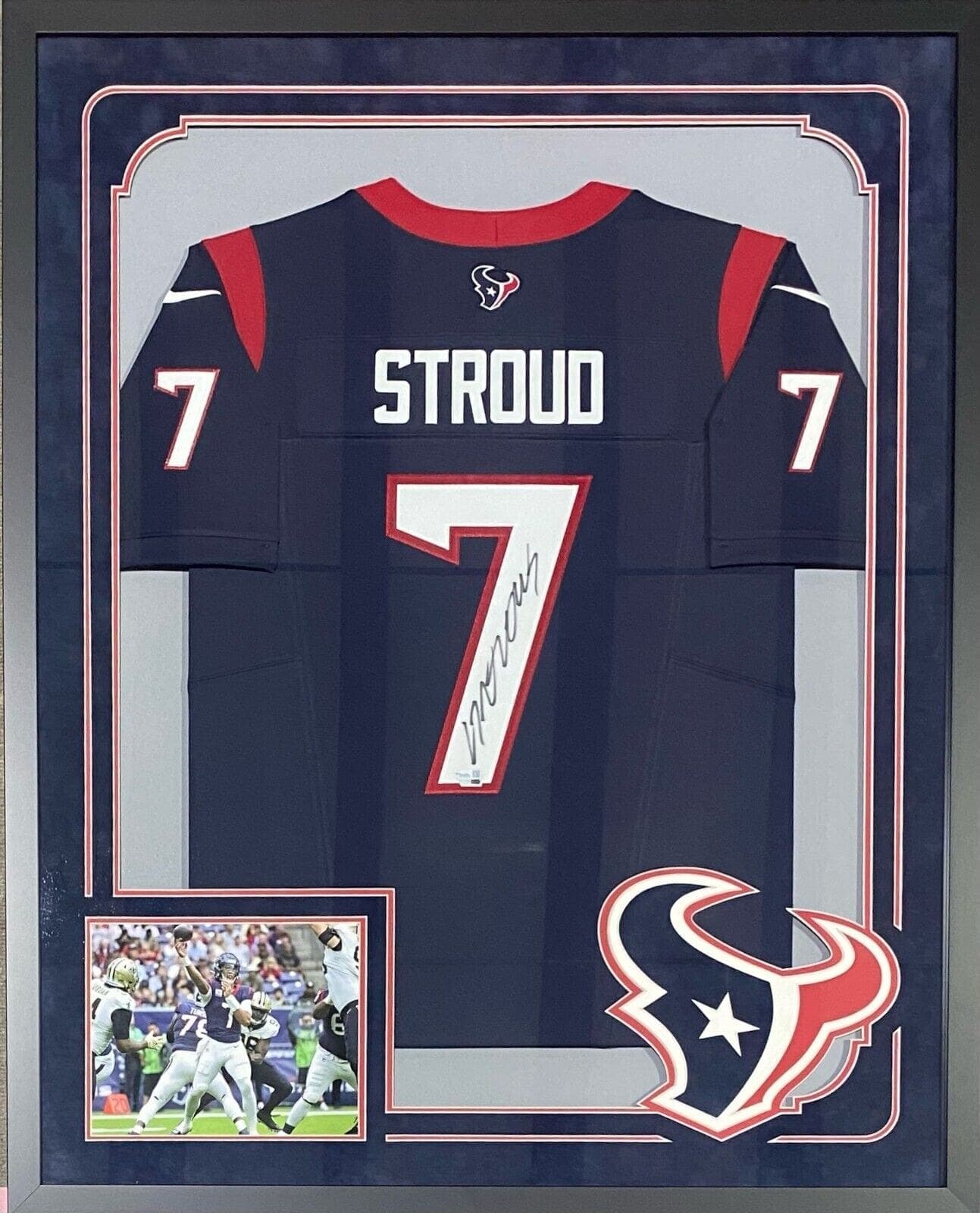 C. J. Stroud Signed Framed Blue Nike Limited Texans Jersey Fanatics Authentic 14 Days Jersey stroud-framed-blue-nike-limited, Houston Texans, supplier stock photo