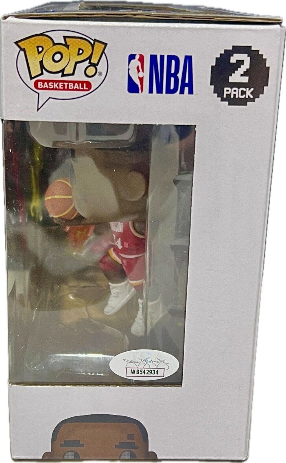 Clyde Drexler Hakeem Olajuwon Signed Autographed Funko POP 2 JSA RED/Yellow Hakeem Olajuwon Ball clyde-drexler-funko-pop-2-red, Houston Rockets, view 2, supplier stock photo