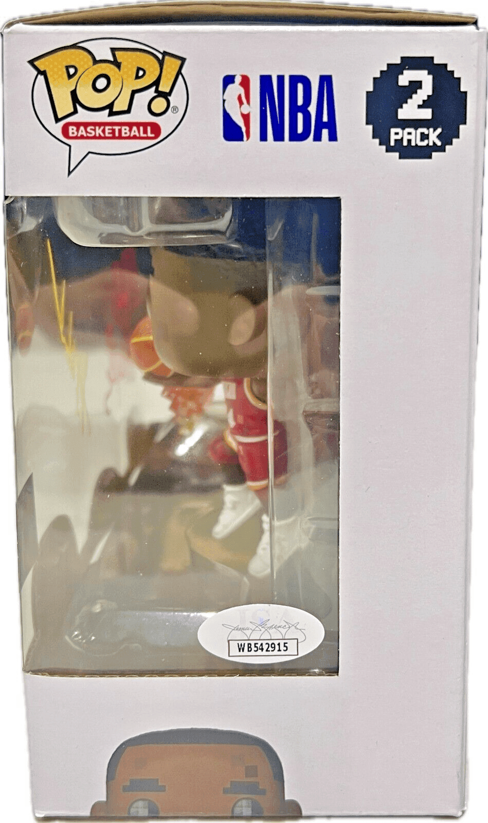 Clyde Drexler Hakeem Olajuwon Signed Autographed Funko POP 2 JSA Yellow/RED Hakeem Olajuwon Ball clyde-drexler-funko-pop-2-yellow, Houston Rockets, view 3, supplier stock photo