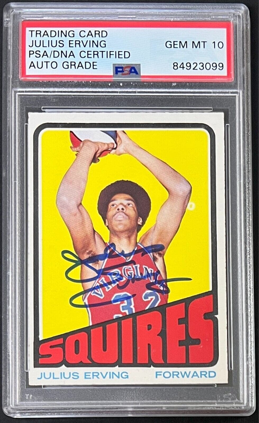 Julius “Dr. J” Erving Signed 1970 Topps Card #195 PSA/DNA Auto 10 84923099 Julius Erving Card dr-1970-topps-195-auto-10, Philadelphia 76ers, supplier stock photo