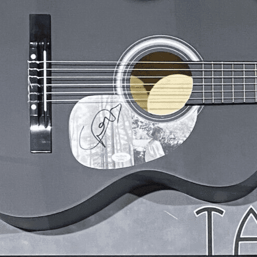 Taylor Swift Signed Black Acoustic Guitar Framed Shadowbox JSA Authen Folklore Taylor Swift Other taylor-swift-black-acoustic-guitar-framed, view 2, supplier stock photo