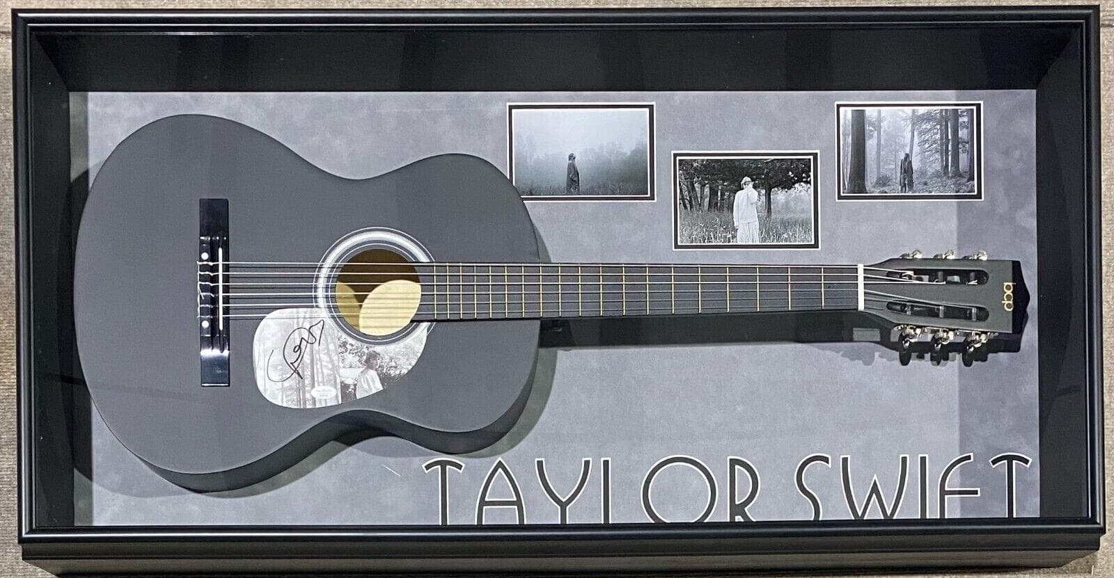 Taylor Swift Signed Black Acoustic Guitar Framed Shadowbox JSA Authen Folklore Taylor Swift Other taylor-swift-black-acoustic-guitar-framed, supplier stock photo